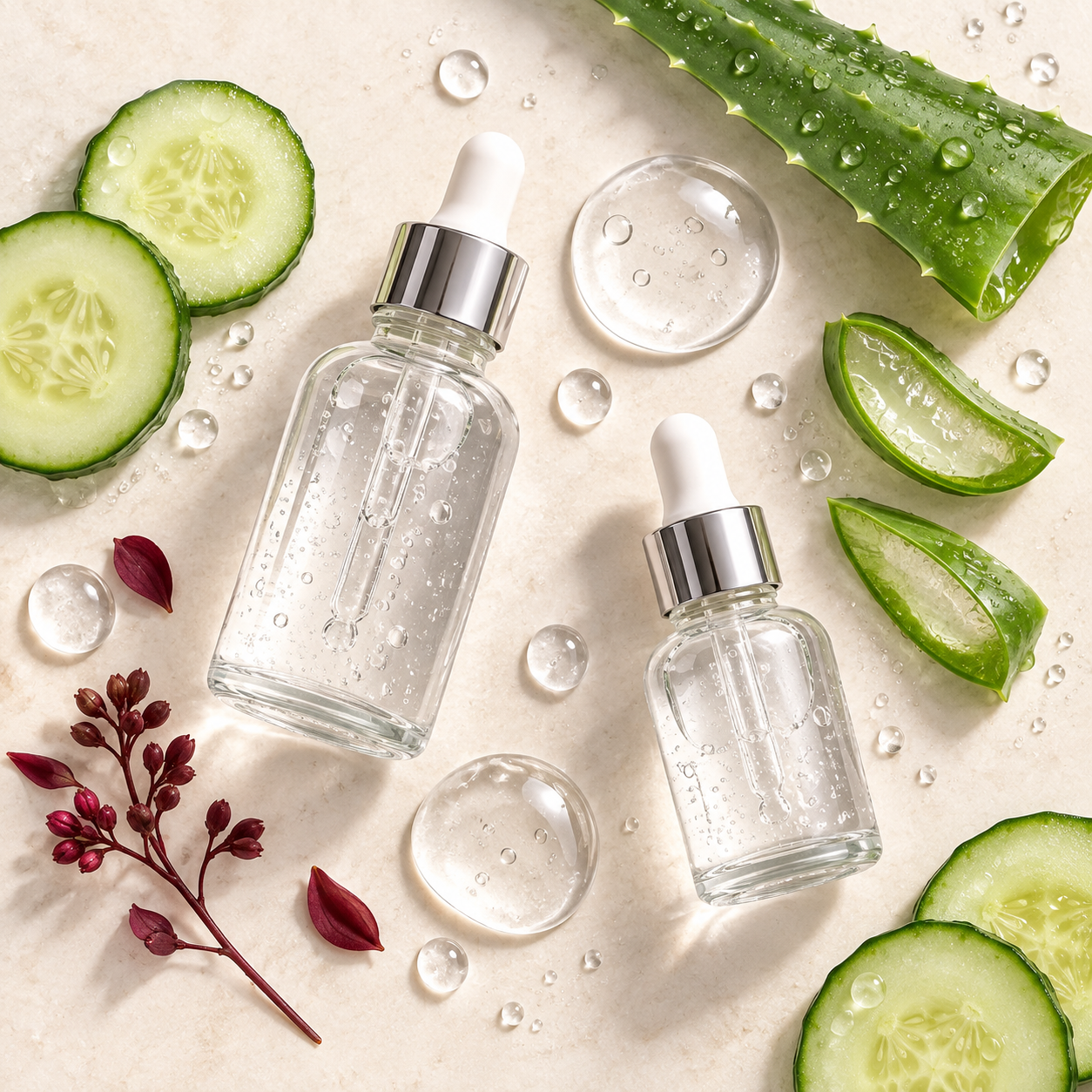 Glycerin skincare ingredient with aloe vera and cucumber